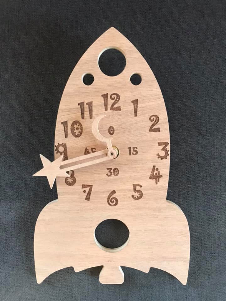 Horloge Fusée graver au laser