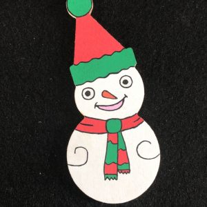 Décoration Bonhomme de neige de noël en bois fait à la main sur Oléron