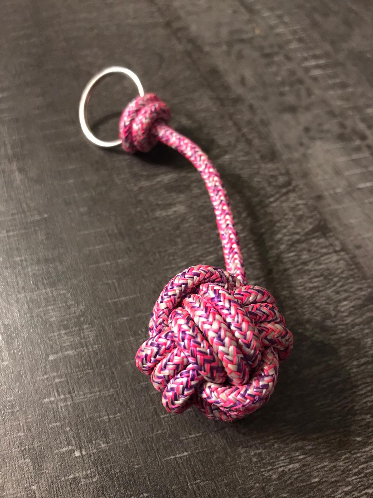 Porte Clés Pomme de Touline 3cm Rose