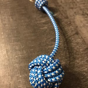 Porte Clés Pomme de Touline 3cm Bleu/Blanc