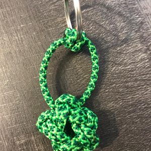 Porte Clés Nœud d’étoile 1 brin verte 2.5 cm